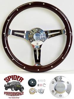 1988-1994 Jimmy Suburban GMC pickup steering wheel 14 DARK MAHOGANY WOOD