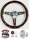 1988-1994 Jimmy Suburban GMC pickup steering wheel 14 DARK MAHOGANY WOOD