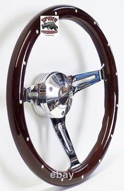 1988-1994 Jimmy Suburban GMC pickup steering wheel 14 DARK MAHOGANY WOOD