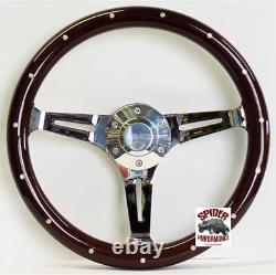 1988-1994 Jimmy Suburban GMC pickup steering wheel 14 DARK MAHOGANY WOOD