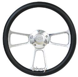 1995-2002 Chevy Full Size Truck Steering Wheel Kit Black Vinyl & Polished Billet