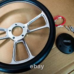 1995-2002 Chevy Pick Up Truck 14 Polished & Black Vinyl Steering Wheel Kit