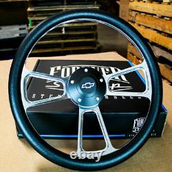 1995-2002 Chevy Pick Up Truck 14 Polished & Black Vinyl Steering Wheel Kit