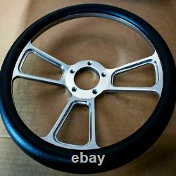 1995-2002 Chevy Pick Up Truck 14 Polished & Black Vinyl Steering Wheel Kit