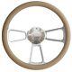 1995-2002 Chevy Pick Up Truck 14 Polished & Tan Vinyl Steering Wheel Kit