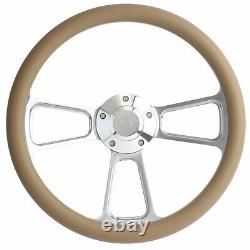 1995-2002 GMC Full Size Truck Steering Wheel Kit Tan Vinyl & Polished Billet