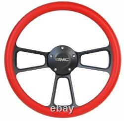 1995-2002 GMC Pick Up Truck 14 Black with Red Vinyl Steering Wheel Kit