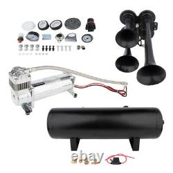 200psi 4 Trumpets Train Horn Kit For Truck Car Semi Loud Air Compressor