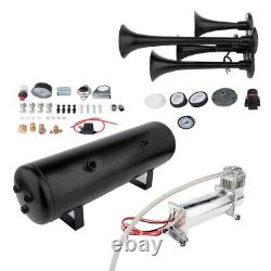 200psi 4 Trumpets Train Horn Kit For Truck Car Semi Loud Air Compressor