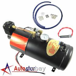 3-Trumpet Train Air Horn Kit 150 PSI 150db Air System With 12V Air Compressor