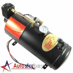 3-Trumpet Train Air Horn Kit 150 PSI 150db Air System With 12V Air Compressor