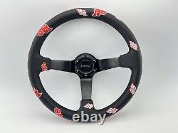 350mm Akatsuki Clouds Naruto steering wheel Fit 6 Hole Hub Fit Nardi Vertex NRG