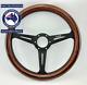 350mm Wood Steering Wheel Black Spoke Fit Nardi Wood Grain