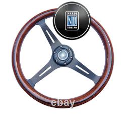 380MM Classic real Wood, Nardi STYLE Steering Wheel 15Inch Racing Mahogany wheel