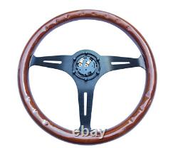 380MM Classic real Wood, Nardi STYLE Steering Wheel 15Inch Racing Mahogany wheel