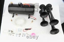 4 Trumpets 150psi Air System Compressor 12V Train Air Horn Kit For Car Truck