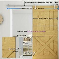 5-10FT Heavy Duty Sliding Barn Single Wood Door Hang Style Track Hardware Kit