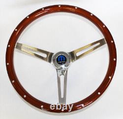 68 69 Charger Dart Coronet High Gloss Finish Wood Steering Wheel 15 with rivets