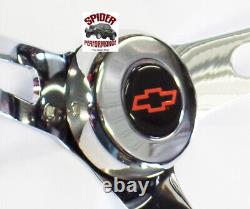 70-73 Chevy Pickup Blazer Suburban steering wheel RED BOW 15 MUSCLE CAR CHROME