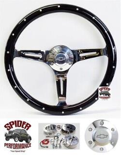 70-73 Suburban Blazer Chevy pickup steering wheel BOWTIE 14 BLACK WOOD RIVET