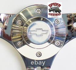 70-73 Suburban Blazer Chevy pickup steering wheel BOWTIE 14 BLACK WOOD RIVET