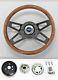 78-91 Ford F100 F150 F250 Bronco 13 1/2 4 spoke wood on black steering wheel