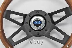 78-91 Ford F100 F150 F250 Bronco 13 1/2 4 spoke wood on black steering wheel