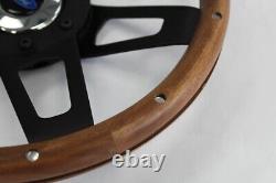 78-91 Ford F100 F150 F250 Bronco 13 1/2 4 spoke wood on black steering wheel