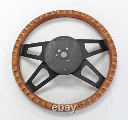 78-91 Ford F100 F150 F250 Bronco 13 1/2 4 spoke wood on black steering wheel