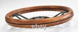 78-91 Ford F100 F150 F250 Bronco 13 1/2 4 spoke wood on black steering wheel