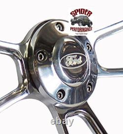 78-91 Ford Pickup Ranchero Bronco FORD LOGO steering wheel 14 POLISHED BILLET