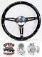 88-94 Suburban Blazer Chevy pickup steering wheel BOWTIE 15 BLACK WOOD RIVET