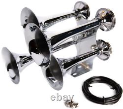 Air Train Horn 12v 4 Trumpet For Cars, Suv And Trucks Loud Viking Horns