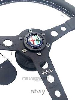 Alfa Romeo 145 146 155 MOMO Prototipo Black Steering Wheel Kit with Horn Button