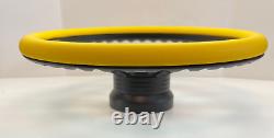 BLACK 14 BILLET Steering wheel with YELLOW Half Wrap + adaptor + Horn Button