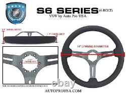 Black Leather Steering Wheel Kit 6-Bolt compatible with 1976-95 Jeep