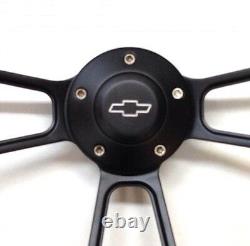 Blazer C10 C20 C30 S10 Chevy Pick Up Steering Wheel Black on Black 14 Chevy Cap