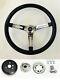 Bronco F100 F150 F250 F350 Black Foam Grip on Chrome Steering Wheel 15 Ford cap