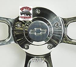 CPP IDIDIT Flaming River column steering wheel BOWTIE 14 BILLET & WOOD RIVET