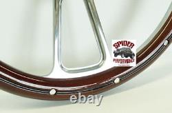 CPP IDIDIT Flaming River column steering wheel BOWTIE 14 BILLET & WOOD RIVET