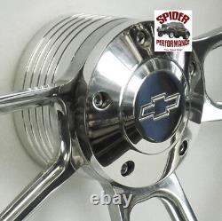 CPP IDIDIT Flaming River column steering wheel BOWTIE 14 BILLET & WOOD RIVET