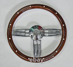 Chevelle Camaro El Camino Nova Mahogany Double Barrel Steering Wheel 14 Bowtie