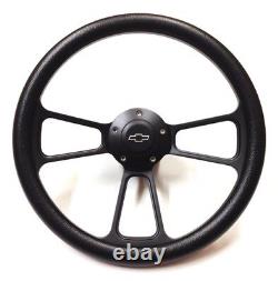 Chevrolet Monte Carlo 14 Black on Black Steering Wheel + Chevy Horn + Adapter