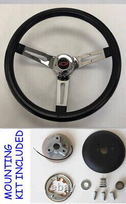 Chevy Truck C / K Blazer Black Chrome Spokes Steering Wheel 13 1/2 Red/Black