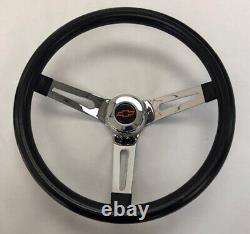 Chevy Truck C / K Blazer Black Chrome Spokes Steering Wheel 13 1/2 Red/Black