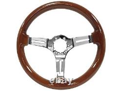 Chevy Two-Ten Mahogany Wood Steering Wheel Kit For GM Spline, IDIDIT Column