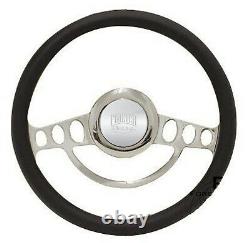 Chrome Hot Rod Steering Wheel Full Kit for 1969 to 1994 Chevy, Buick, GM, Olds