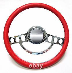 Chrome Hot Rod Steering Wheel Full Kit for 1969 to 1994 Chevy, Buick, GM, Olds