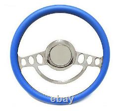 Chrome Hot Rod Steering Wheel Full Kit for 1969 to 1994 Chevy, Buick, GM, Olds