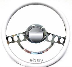 Chrome Hot Rod Steering Wheel Full Kit for 1969 to 1994 Chevy, Buick, GM, Olds